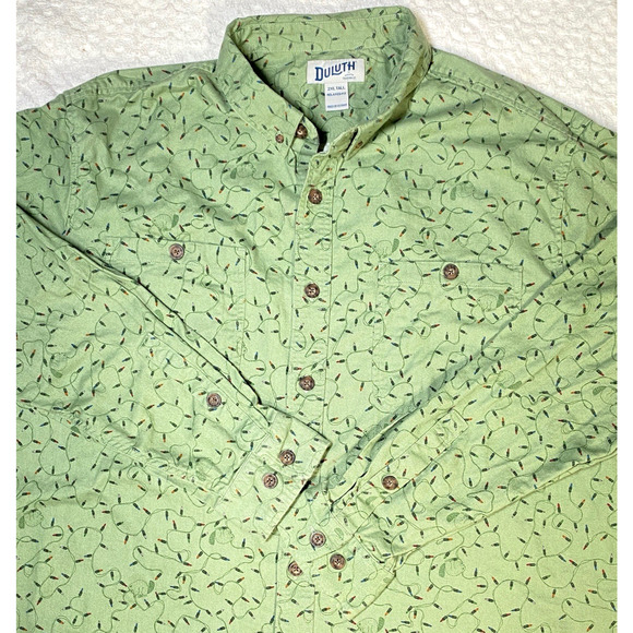 Diluth Trading Company Men XXL Tall Relaxed Fit Christmas Lights Flannel Shirt - Picture 3 of 8